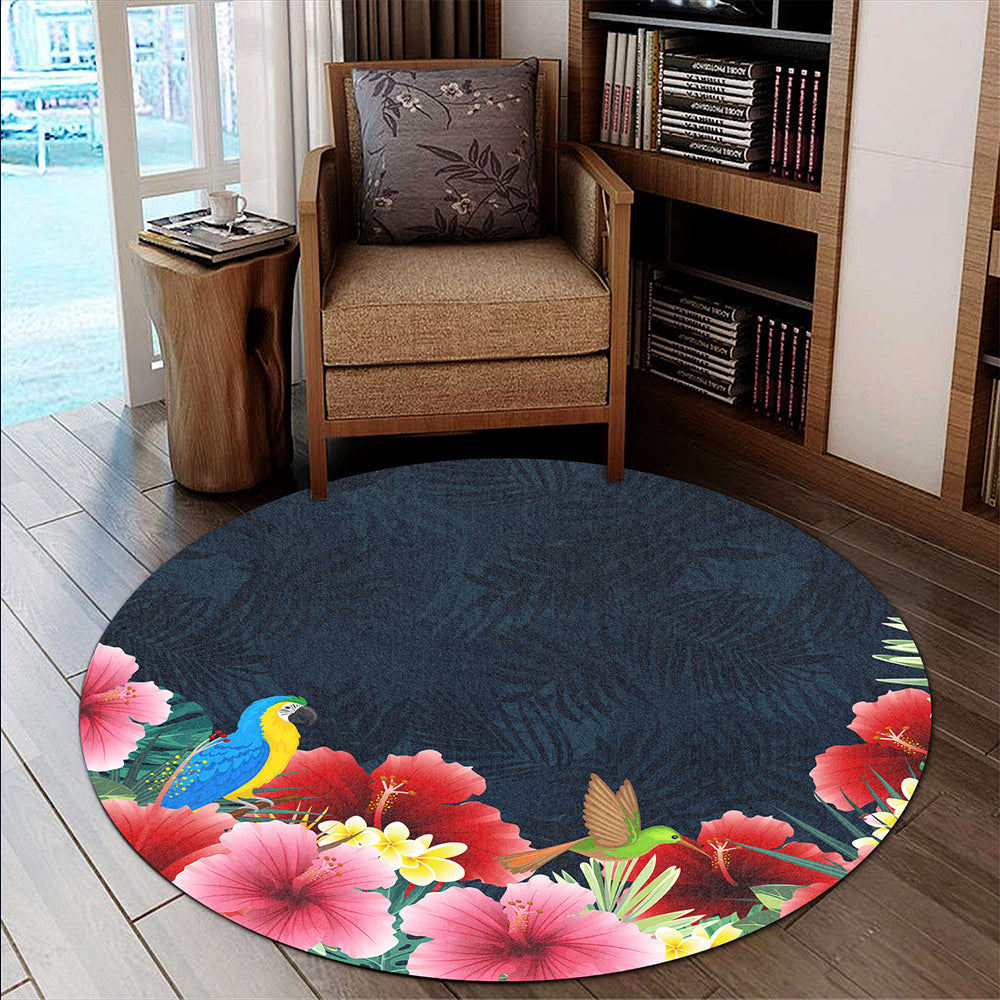 Hawaii Round Rug Forest Hibiscus