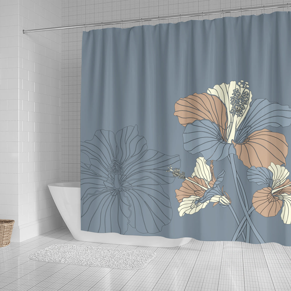 Hawaii Shower Curtain Hibiscus Art Tote New