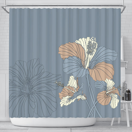 Hawaii Shower Curtain Hibiscus Art Tote New