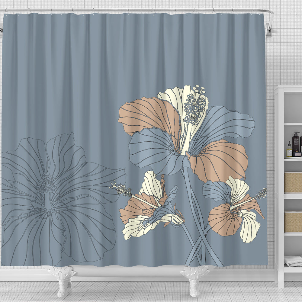 Hawaii Shower Curtain Hibiscus Art Tote New