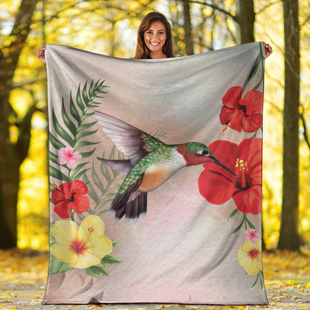 Hawaii Premium Blanket Hibiscus Bird