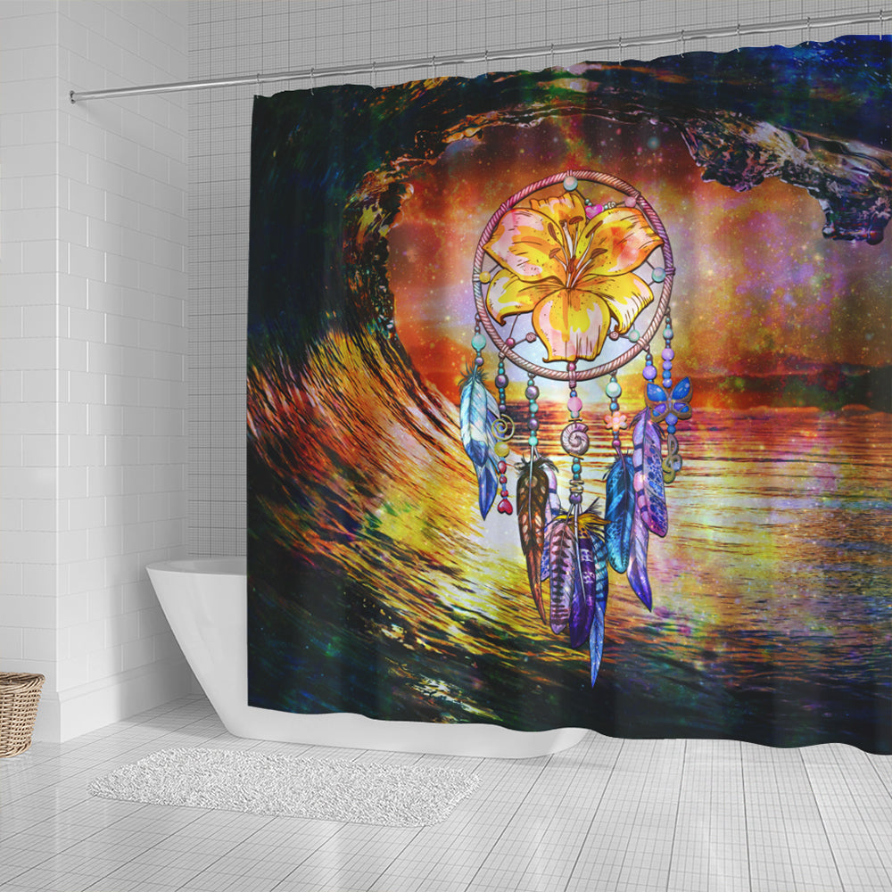 Hawaii Shower Curtain Hibiscus Dreamcatcher Wales Night