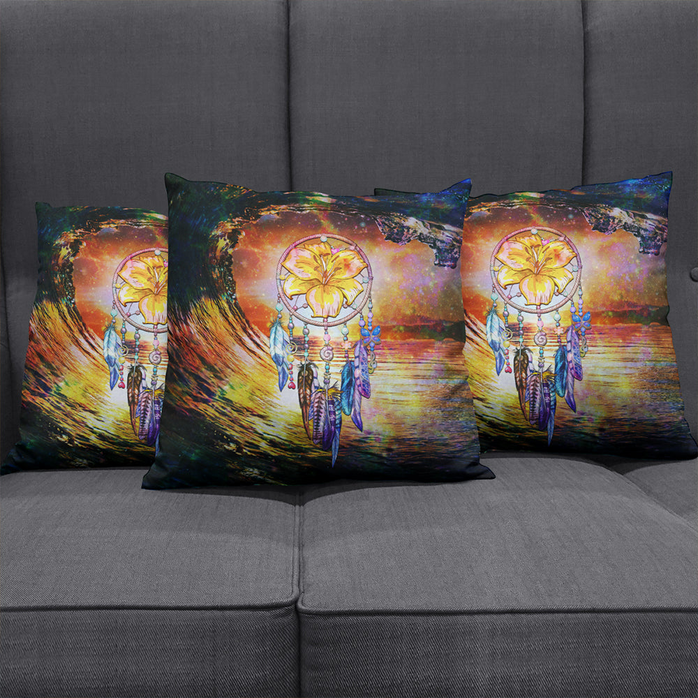 Hawaii Pillow Cover Hibiscus Dreamcatcher Wales Night