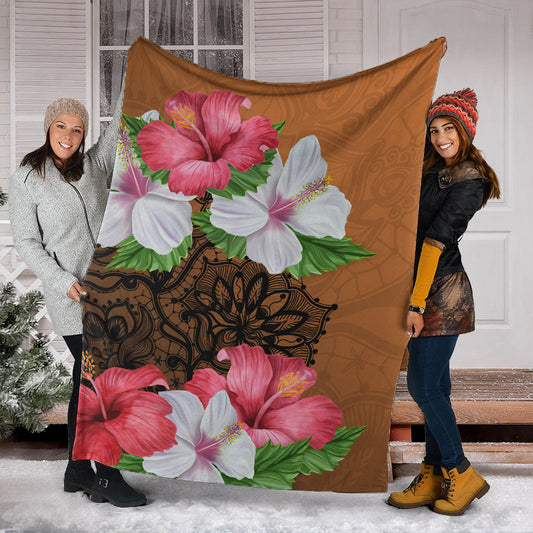 Hawaii Premium Blanket Hibiscus Flower Polynesia