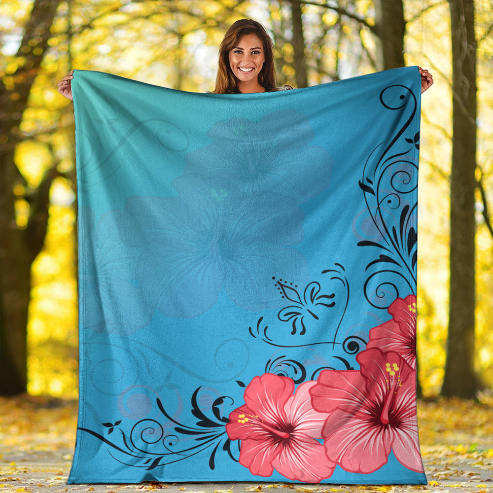 Hawaii Premium Blanket Hibiscus Flower Red