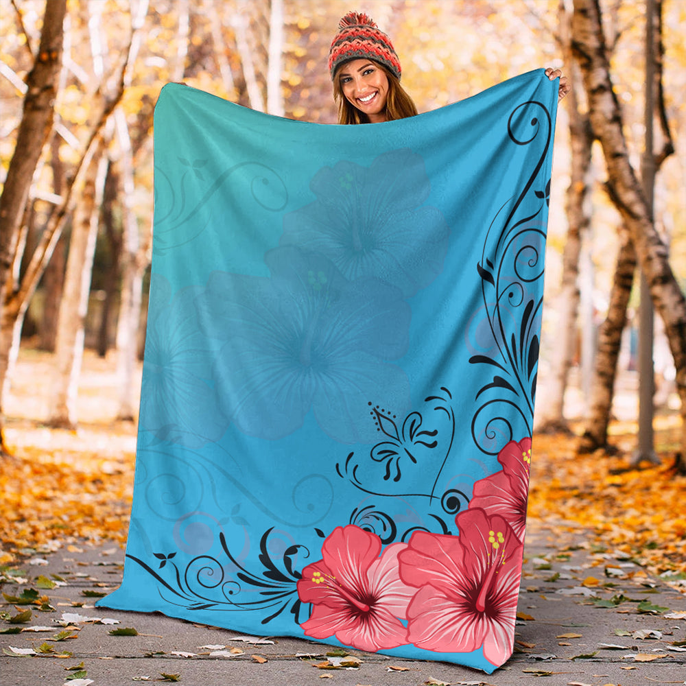 Hawaii Premium Blanket Hibiscus Flower Red
