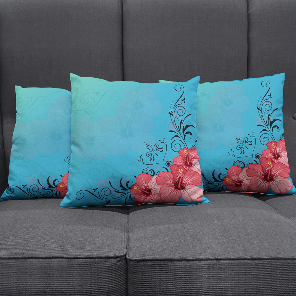 Hawaii Pillow Cover Hibiscus Flower Red