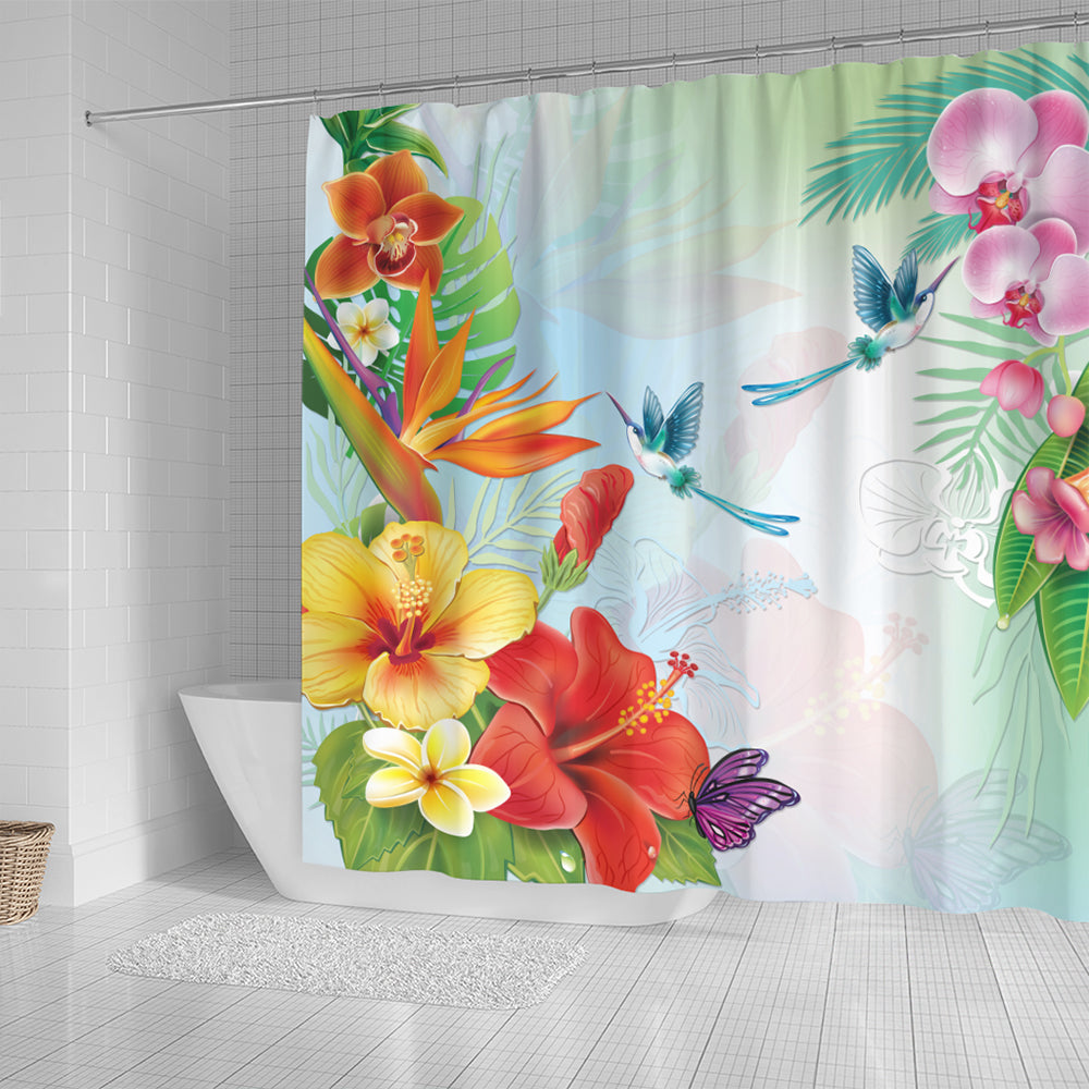 Hawaii Shower Curtain Hibiscus In Jung