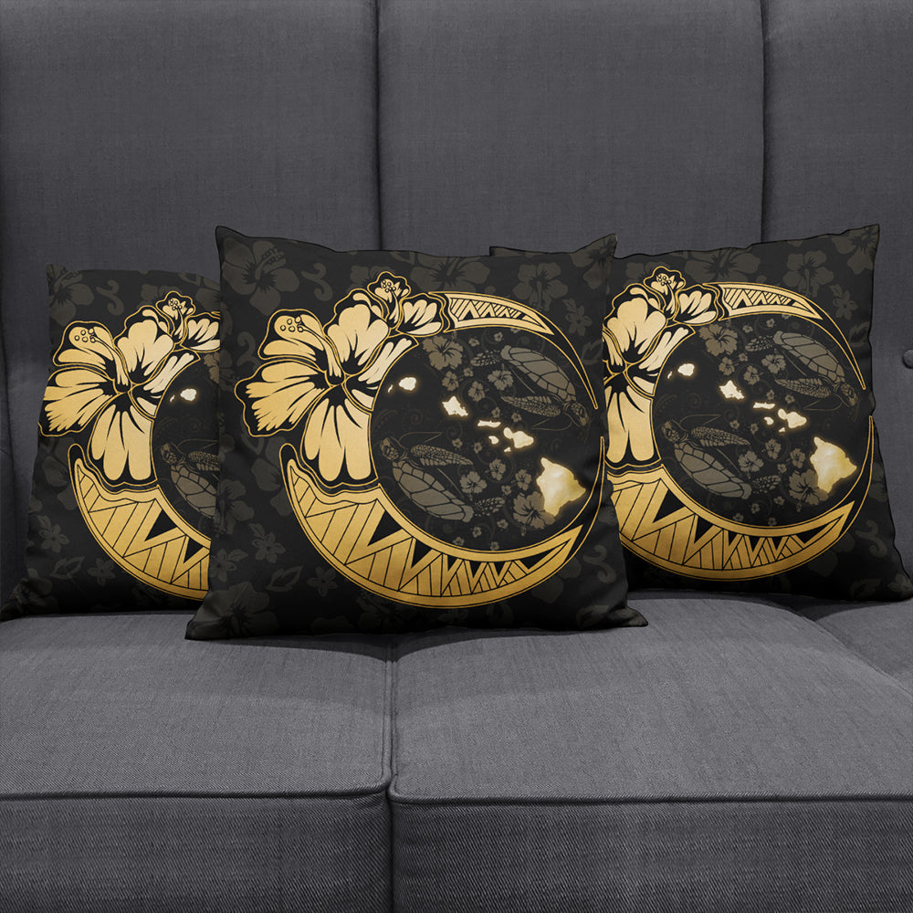 Hawaii Pillow Cover Hibiscus Map On The Moon