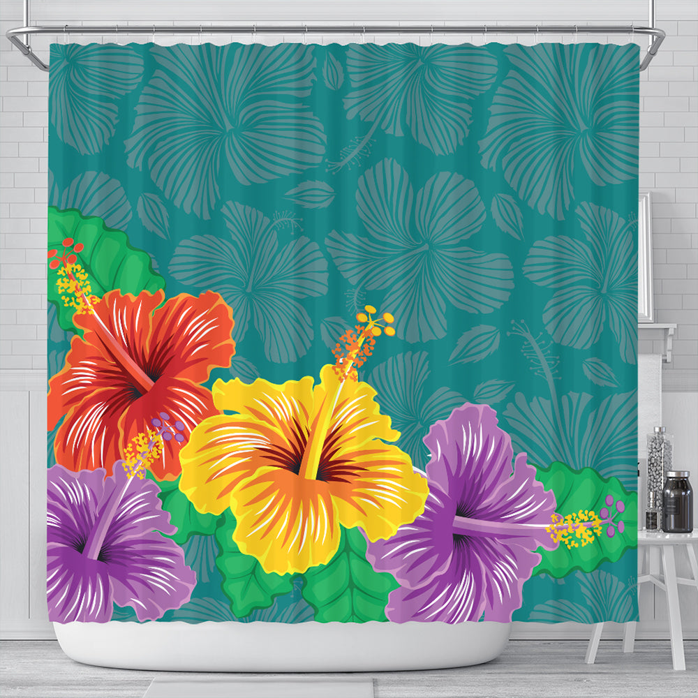 Hawaii Shower Curtain Hibiscus More Color