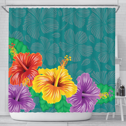 Hawaii Shower Curtain Hibiscus More Color