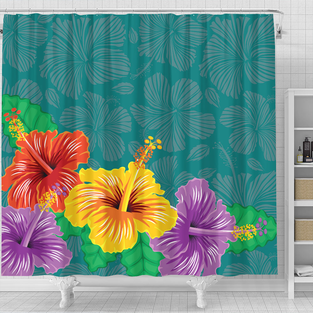 Hawaii Shower Curtain Hibiscus More Color