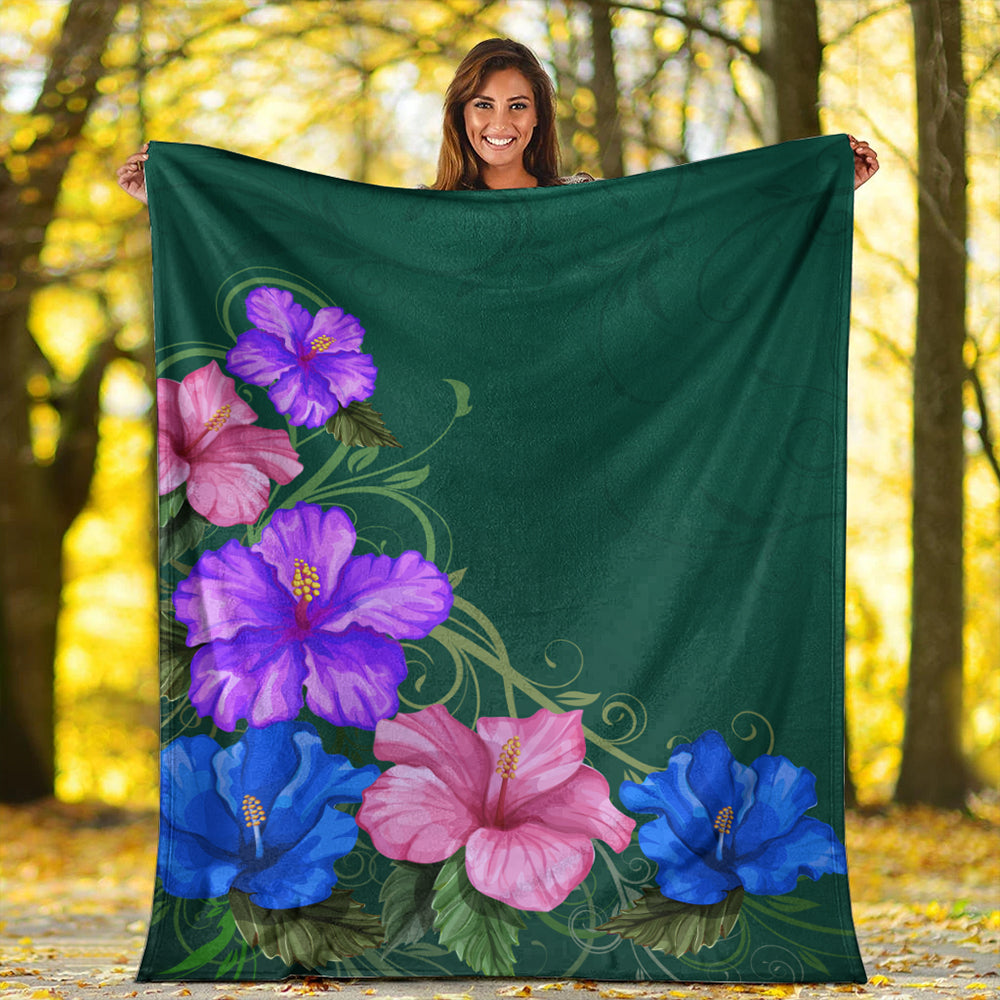 Hawaii Premium Blanket Hibiscus More Colorful