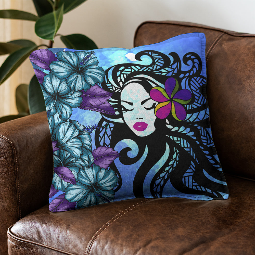 Hawaii Pillow Cover Hibiscus Polynesian Hula Girl
