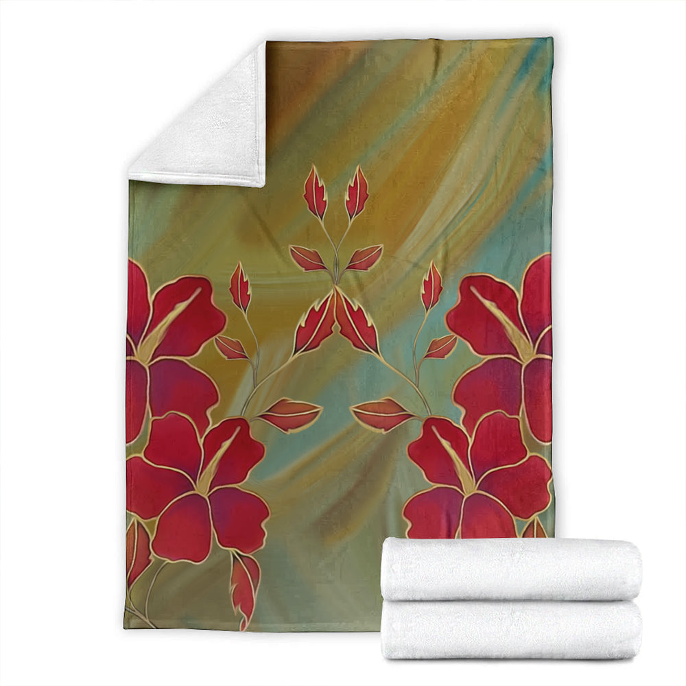 Hawaii Premium Blanket Hibiscus Water Color