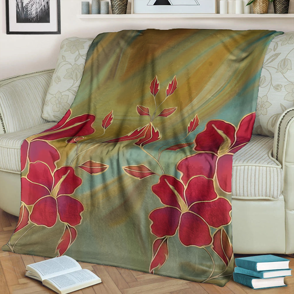 Hawaii Premium Blanket Hibiscus Water Color