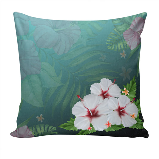 Hawaii Pillow Cover Hibiscus White Flower Gleeful