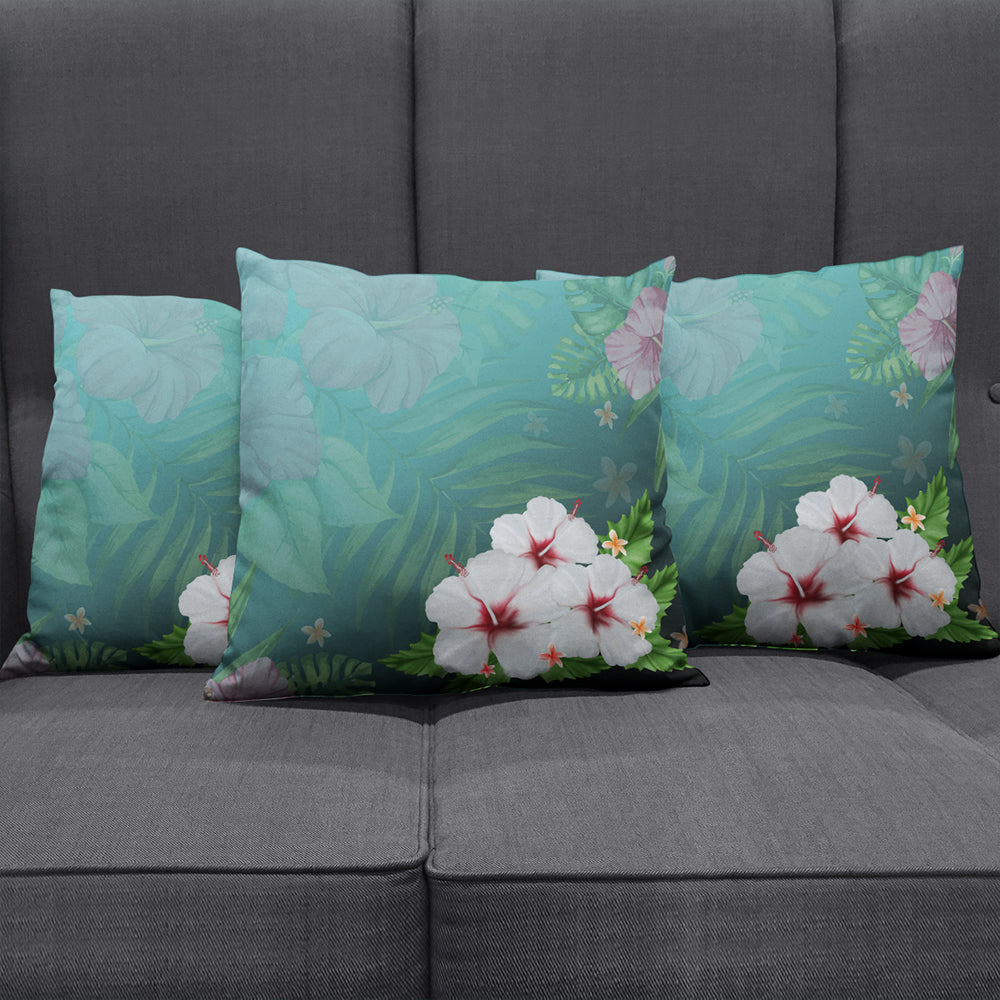 Hawaii Pillow Cover Hibiscus White Flower Gleeful