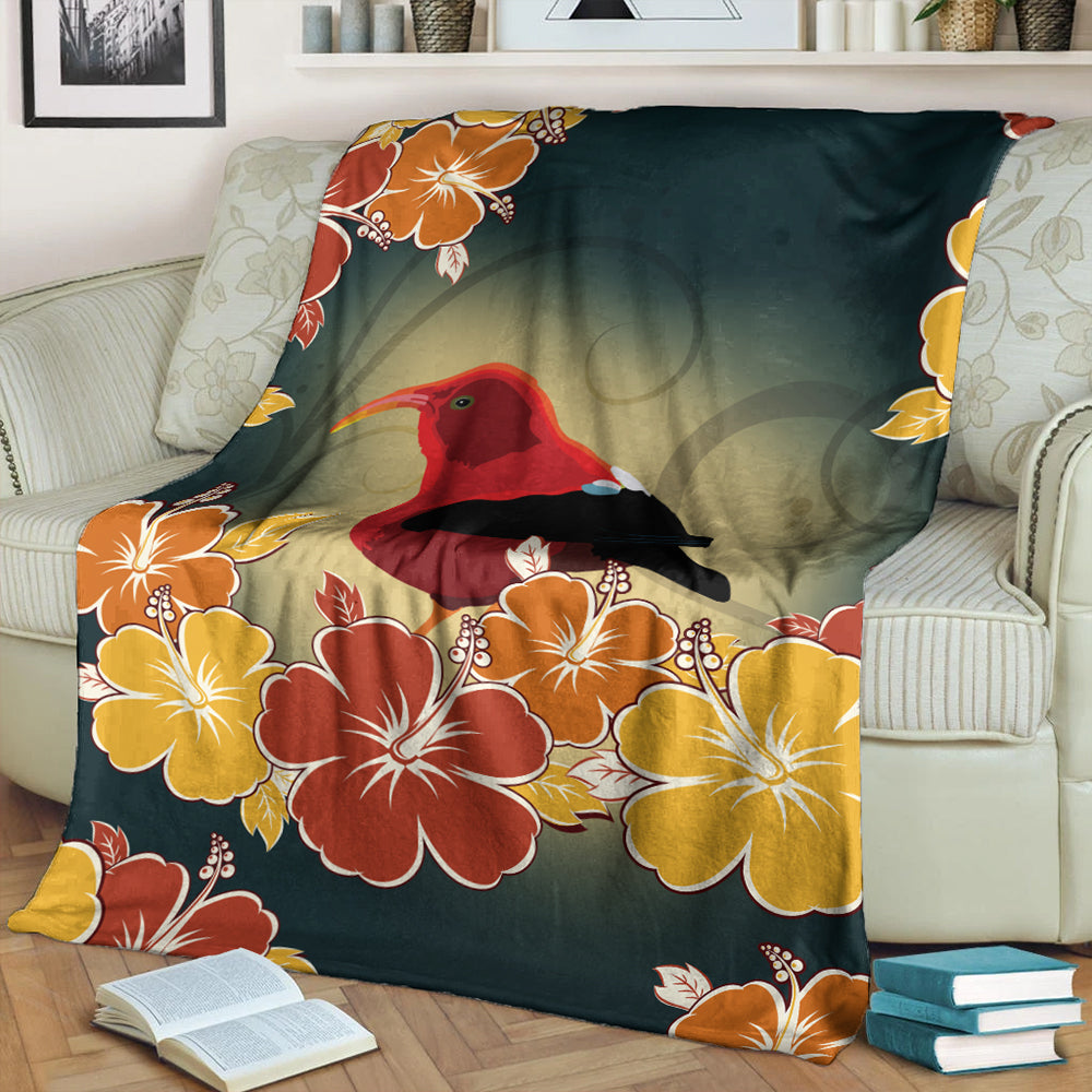 Hawaii Premium Blanket Honeycreeper Hibiscus