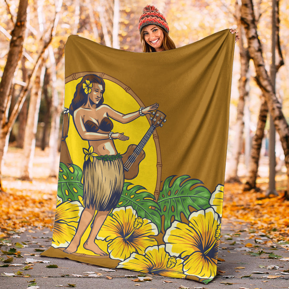 Hawaii Premium Blanket Hula Girl Dance Tradition