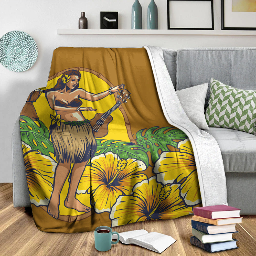 Hawaii Premium Blanket Hula Girl Dance Tradition