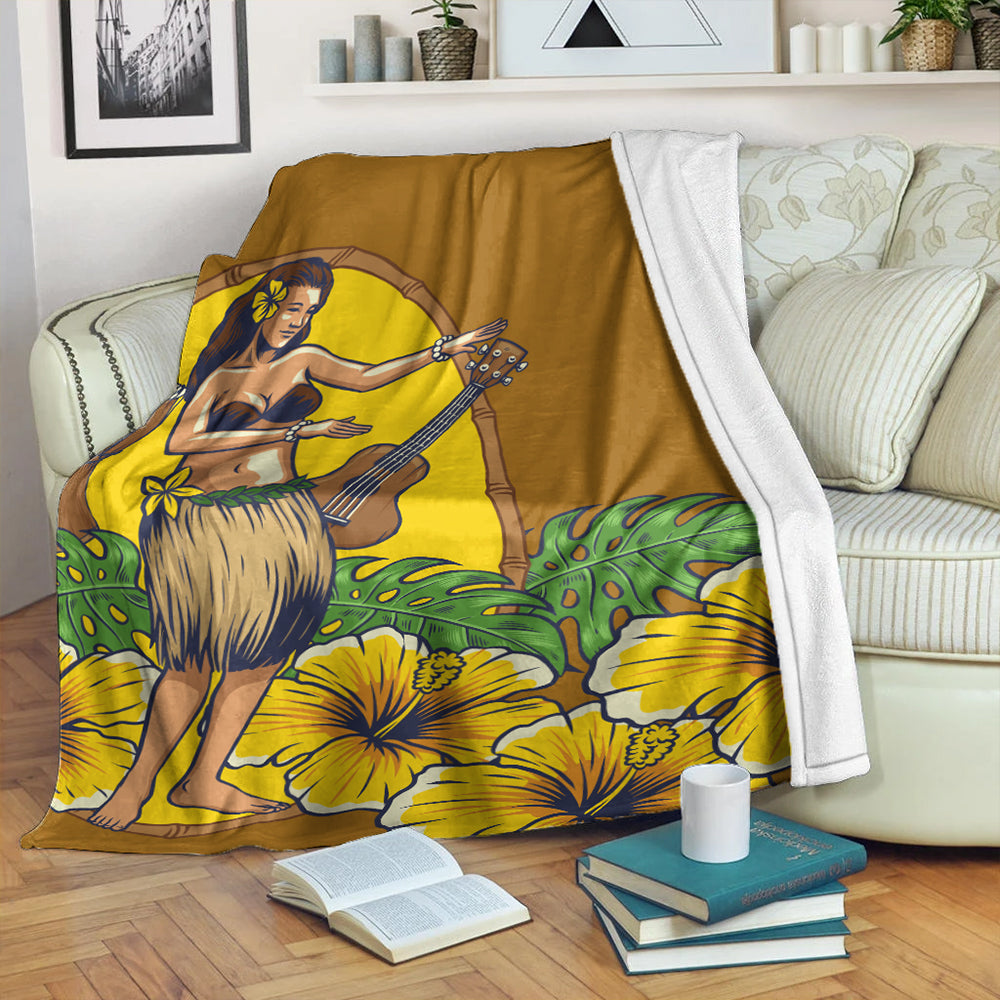 Hawaii Premium Blanket Hula Girl Dance Tradition