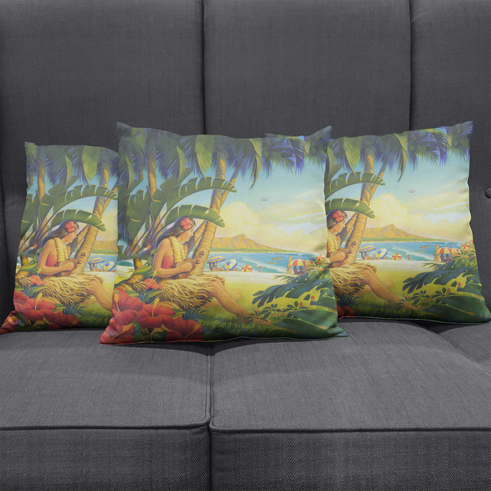 Hawaii Pillow Cover Hula Girl Hola Beach