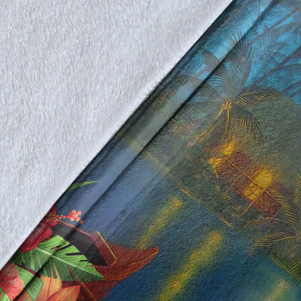 Hawaii Premium Blanket Hula Girl Sing In Village