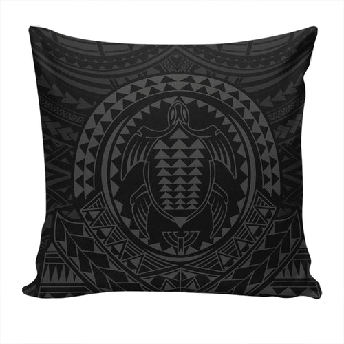 Hawaii Pillow Cover Kakau Honu Arc Polynesian Gray