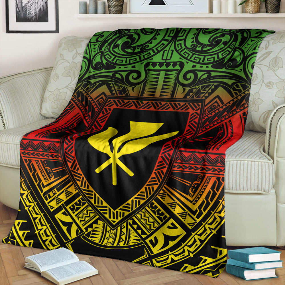 Hawaii Premium Blanket Kakau Honu Arc Polynesian Turquoise