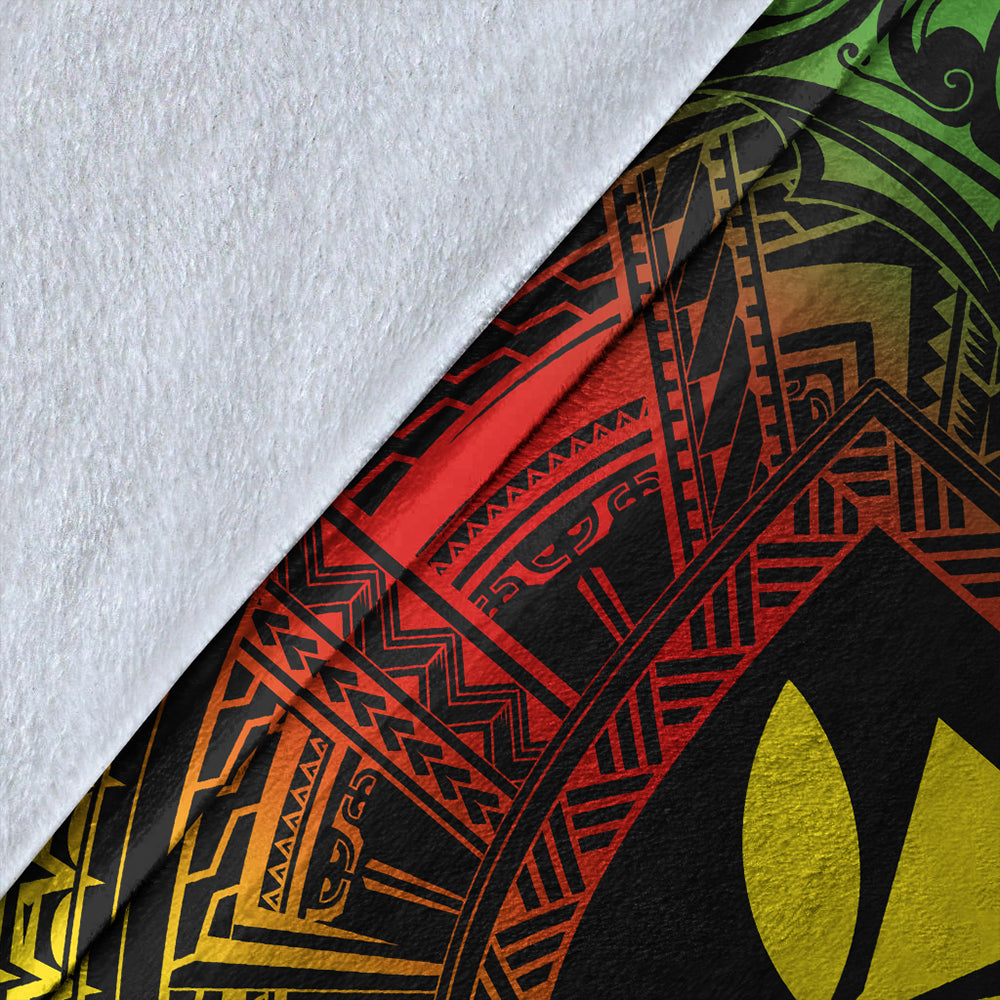 Hawaii Premium Blanket Kakau Honu Arc Polynesian Turquoise