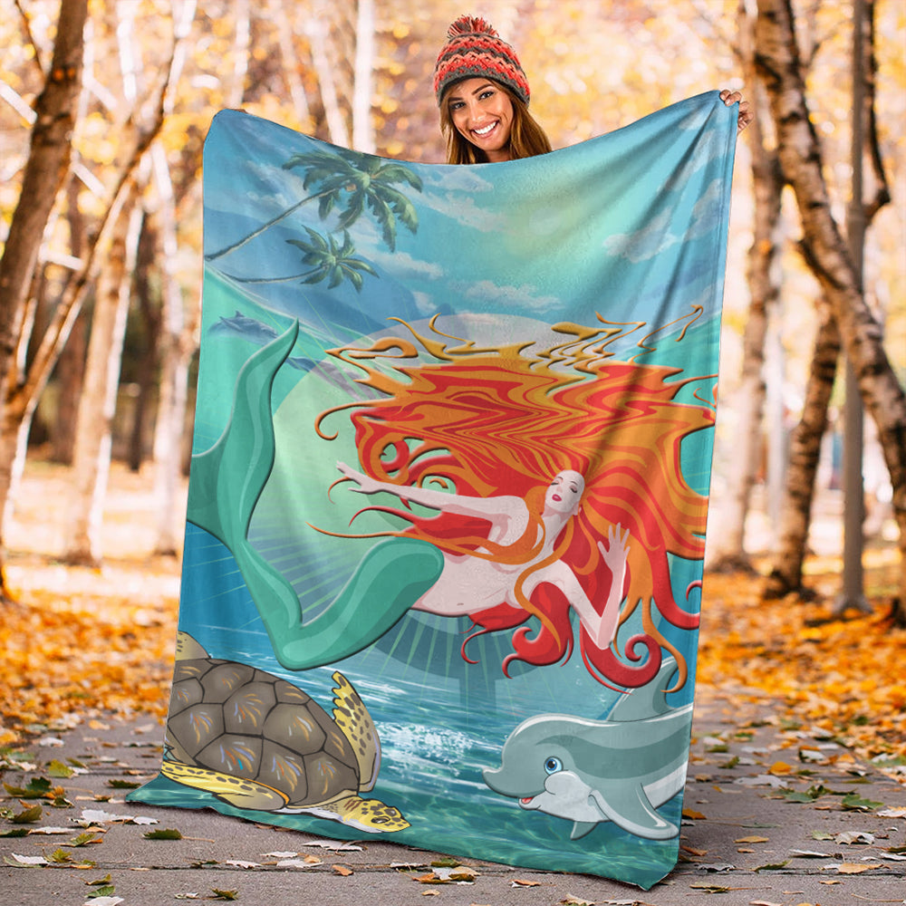 Hawaii Premium Blanket Mermaid And Animal
