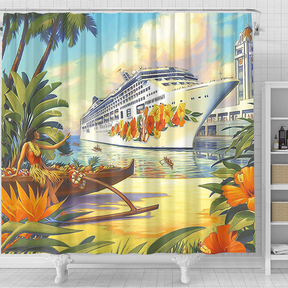 Hawaii Shower Curtain Mordern City
