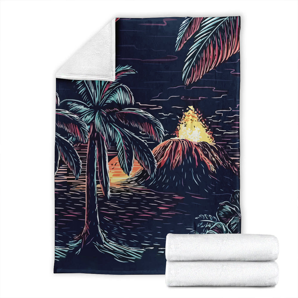 Hawaii Premium Blanket Night On The Land