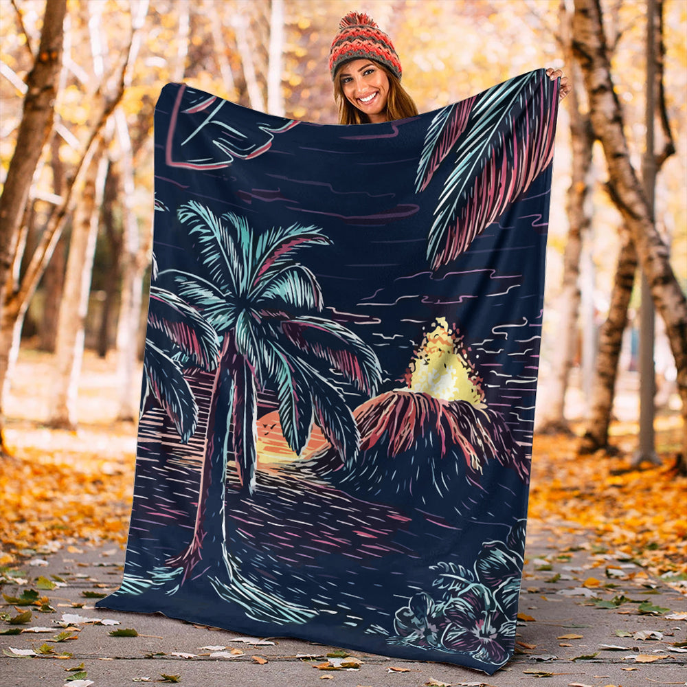 Hawaii Premium Blanket Night On The Land