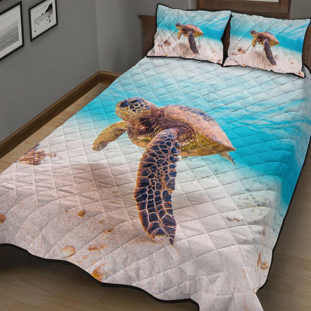 Hawaii Quilt Bed Set Ocean Picture