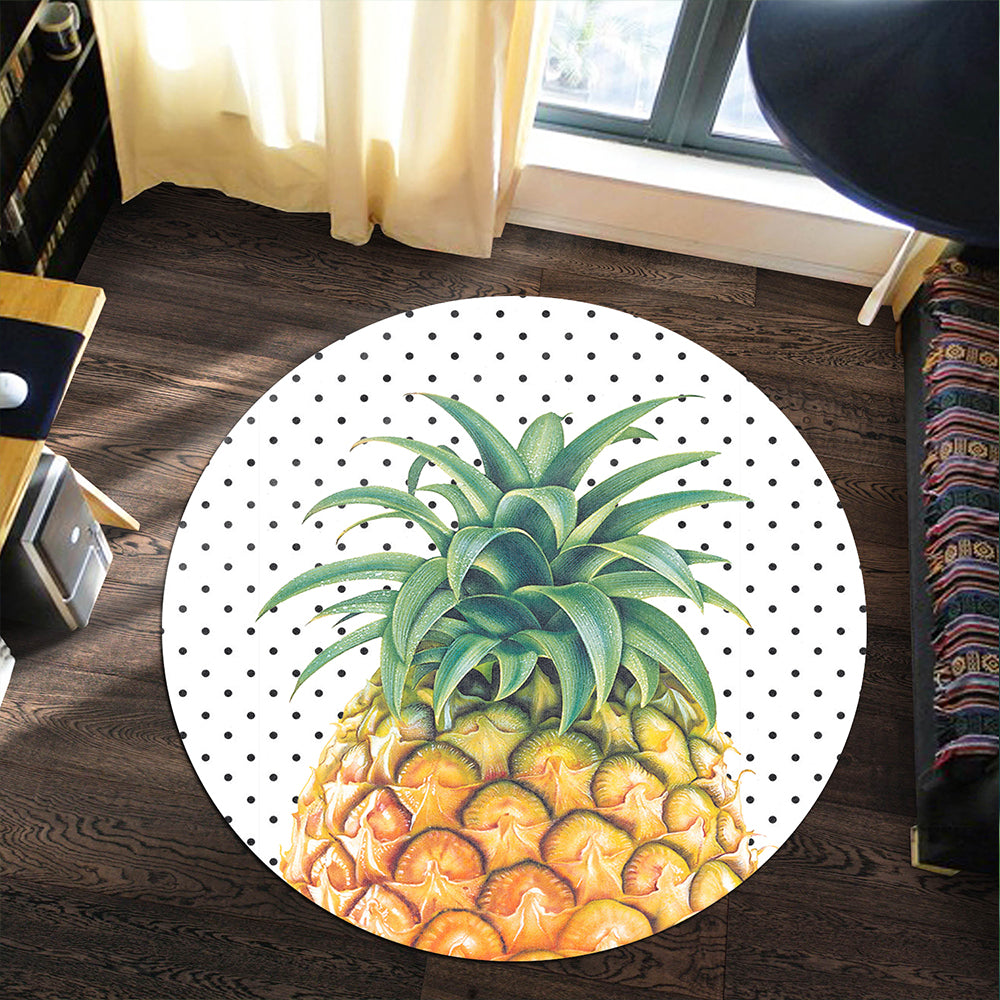 Hawaii Round Rug Pineapple Dottie