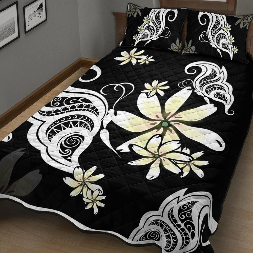Hawaii Quilt Bed Set Plumeria Butterfly