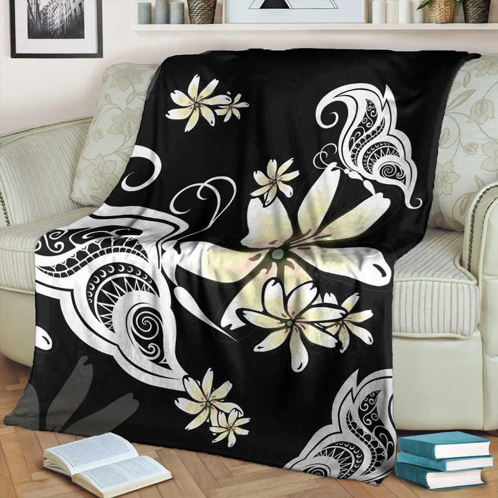 Hawaii Premium Blanket Plumeria Butterfly