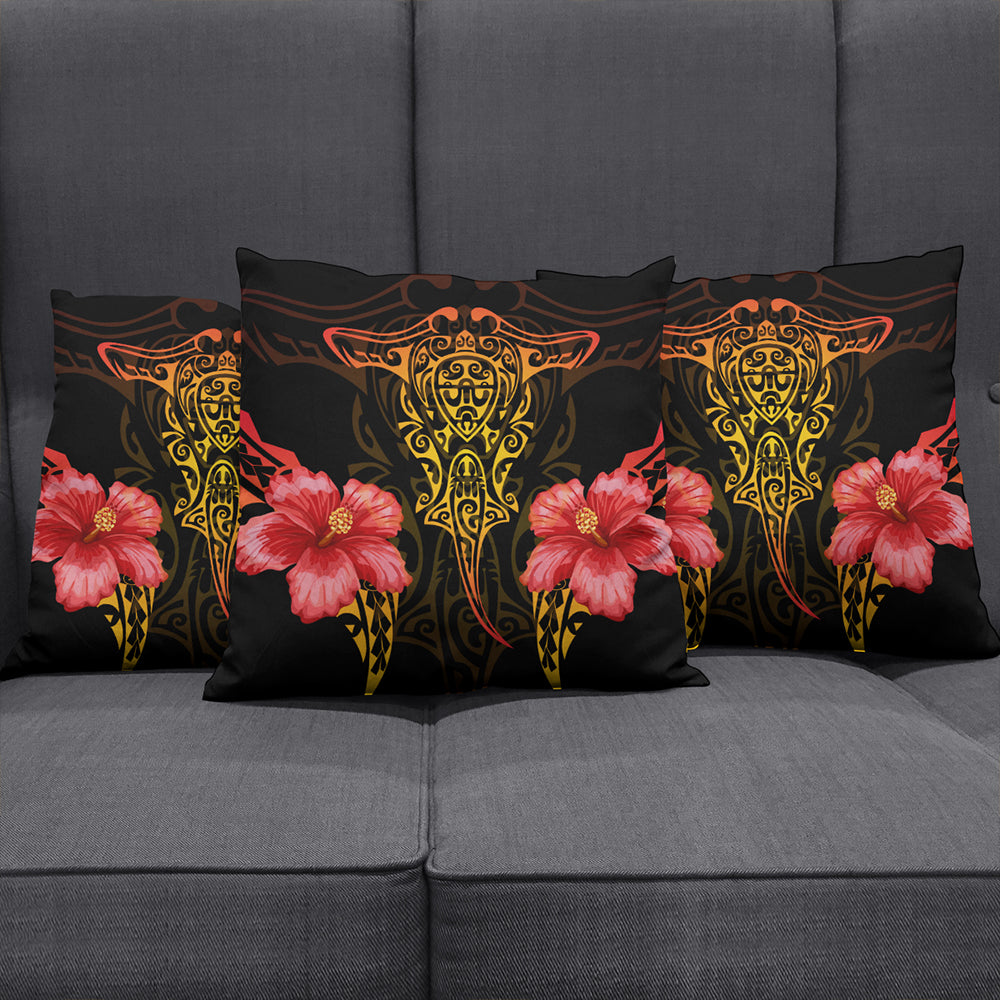 Hawaii Pillow Cover Polynesian Hibiscus Animal