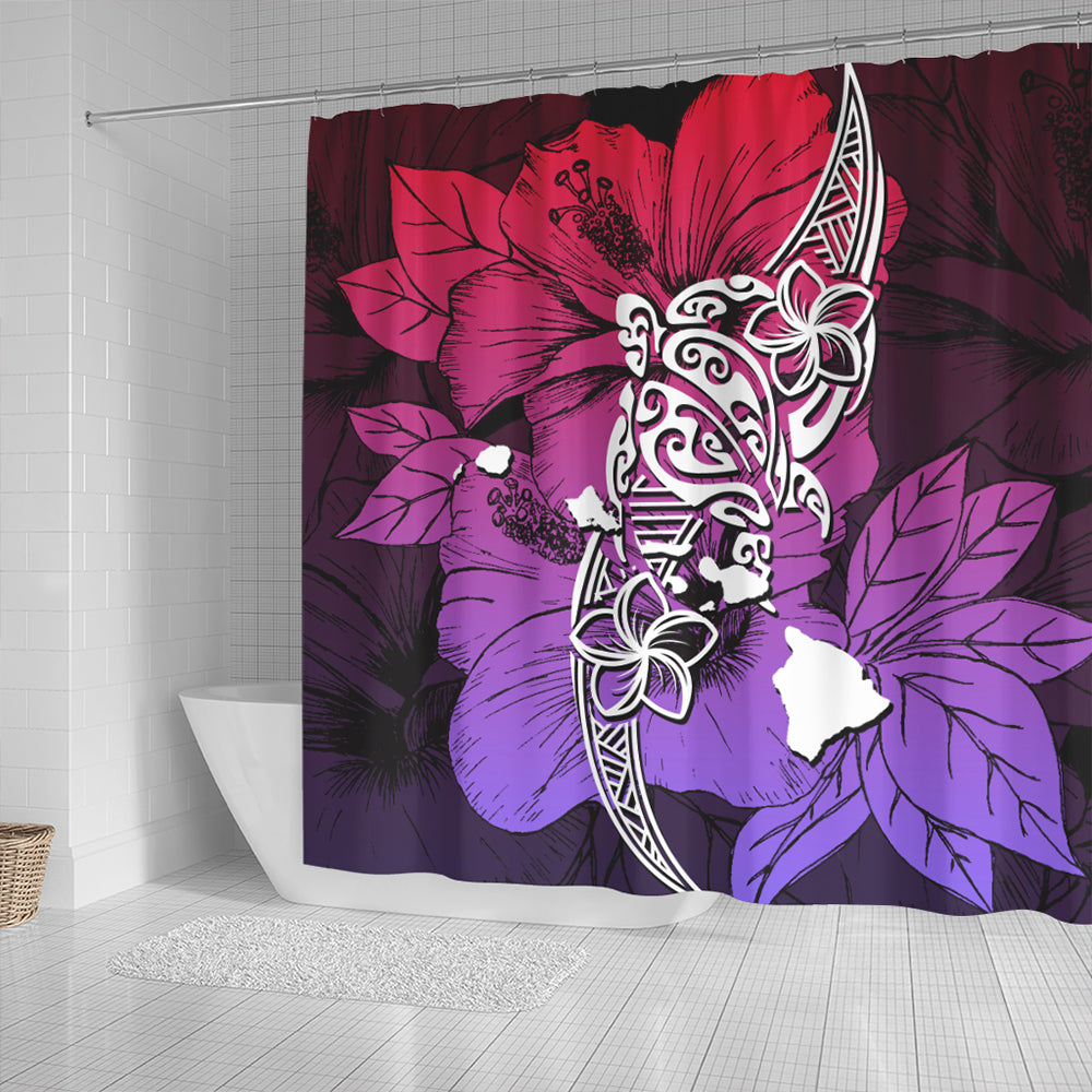 Hawaii Shower Curtain Polynesian Hibiscus Sweat