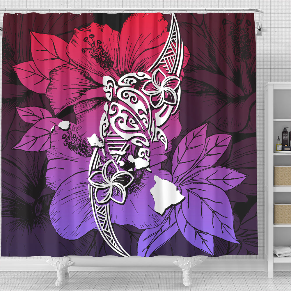 Hawaii Shower Curtain Polynesian Hibiscus Sweat