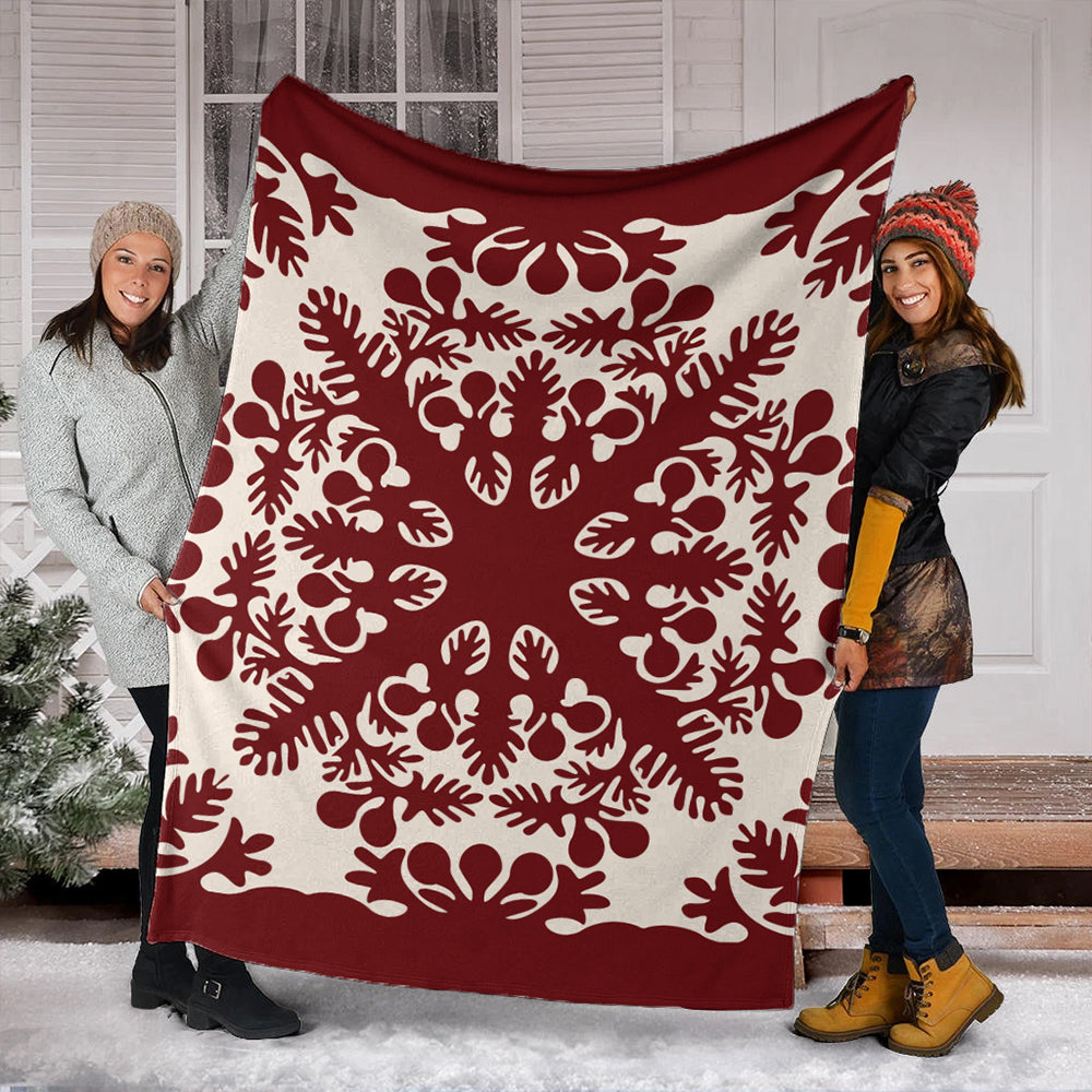 Hawaii Premium Blanket Quilt Tradition Red