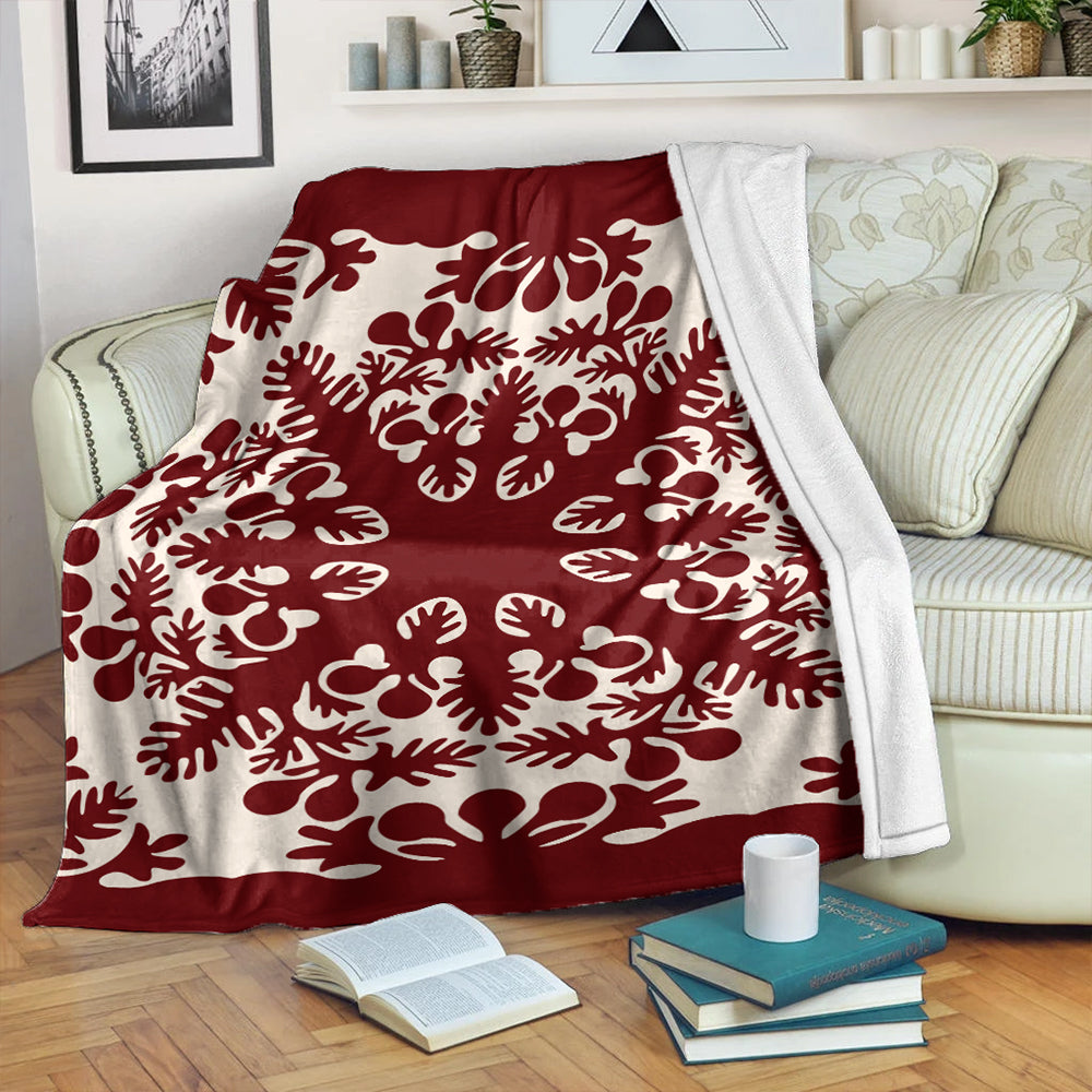 Hawaii Premium Blanket Quilt Tradition Red