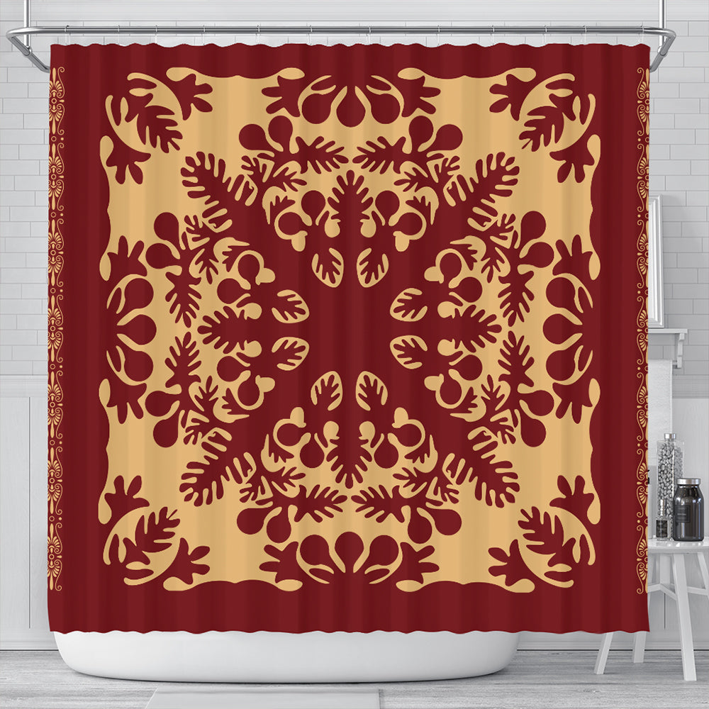 Hawaii Shower Curtain Quilt Vintage Palm