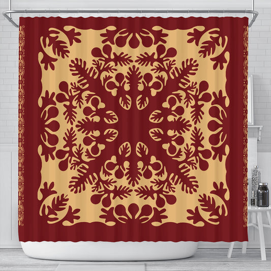 Hawaii Shower Curtain Quilt Vintage Palm