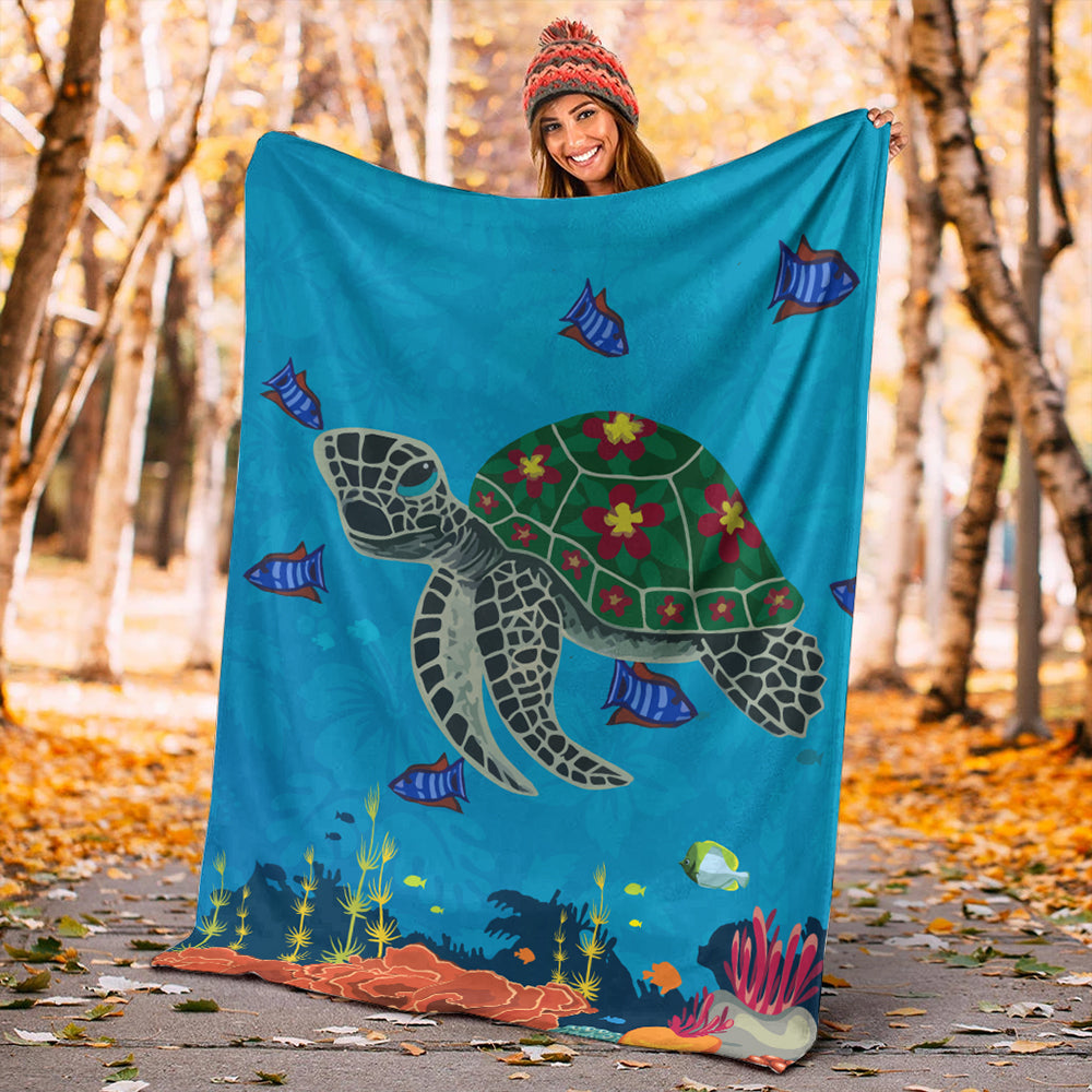 Hawaii Premium Blanket Sea Cartoon