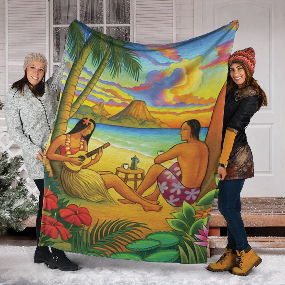 Hawaii Premium Blanket Sing A Song On A Beach