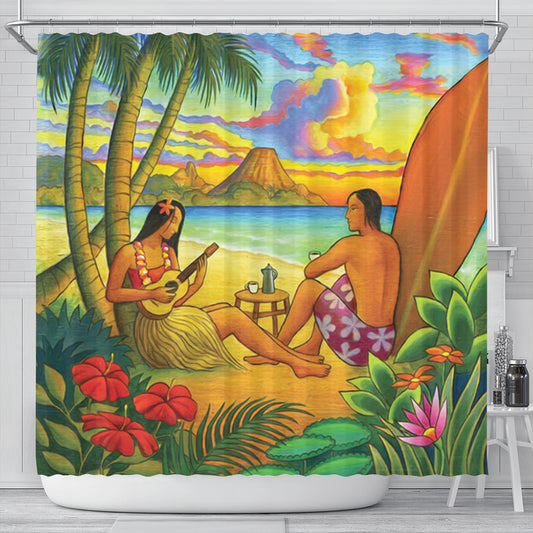 Hawaii Shower Curtain Sing A Song On A Beach