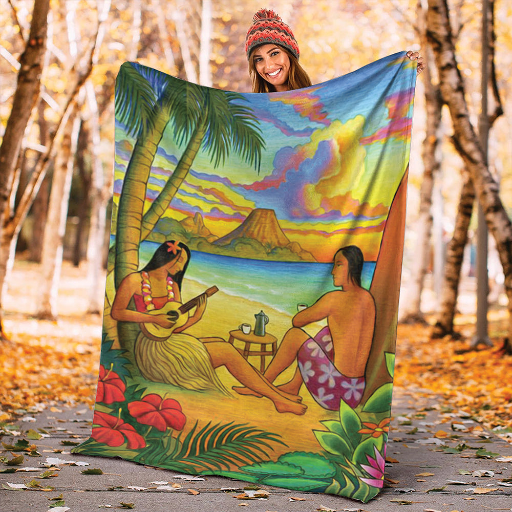 Hawaii Premium Blanket Sing A Song On A Beach